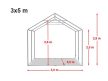 LÁNGÁLLÓ PARTISÁTOR / RENDEZVÉNYSÁTOR PRO Plus 3 x 5 x 2 m 