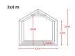 PARTISÁTOR / RENDEZVÉNYSÁTOR PRO Ultra 3 x 4 x 2 m PVC ponyva, fehér, padlókerettel