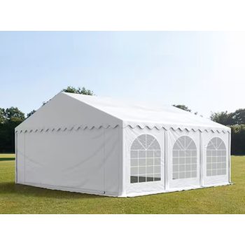   LÁNGÁLLÓ PARTISÁTOR / RENDEZVÉNYSÁTOR PRO Ultra 4 x 6 x 2 m PVC ponyva, fehér, padlókerettel