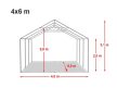 LÁNGÁLLÓ PARTISÁTOR / RENDEZVÉNYSÁTOR PRO Ultra 4 x 6 x 2 m PVC ponyva, fehér, padlókerettel