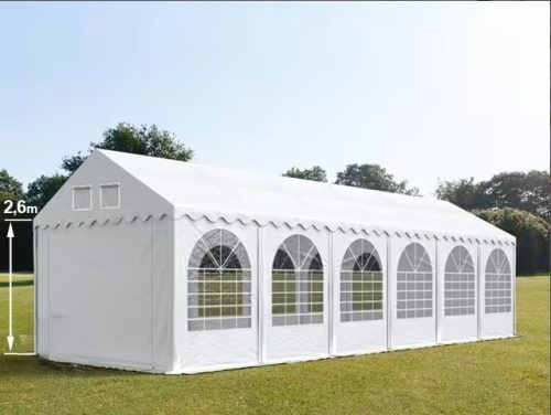 PARTISÁTOR / RENDEZVÉNYSÁTOR PRO Ultra 3 x 12 x 2,6 m PVC ponyva, fehér, padlókerettel