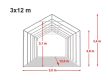 PARTISÁTOR / RENDEZVÉNYSÁTOR PRO Ultra 3 x 12 x 2,6 m PVC ponyva, fehér, padlókerettel