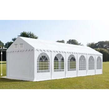   LÁNGÁLLÓ PARTISÁTOR / RENDEZVÉNYSÁTOR PRO Ultra  3 x 12 x 2,6 m PVC ponyva, fehér, padlókerettel