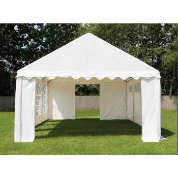   LÁNGÁLLÓ PARTISÁTOR / RENDEZVÉNYSÁTOR PRO Ultra  4 x 16 x 2,6 m PVC ponyva, fehér, padlókerettel