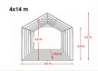 LÁNGÁLLÓ PARTISÁTOR / RENDEZVÉNYSÁTOR PRO Ultra 4 x 14 x 2,6 m PVC ponyva, fehér, padlókerettel