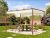 3x4m Classic Pergola, fa hatású, napvitorla, pezsgő szín