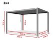 3x4m Premium Pergola, lamellás tetővel, fehér