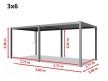 3x6m Premium Pergola, lamellás tetővel, fehér