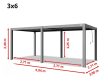 3x6m Deluxe Pergola, lamellás tetővel, gyöngyházszürke