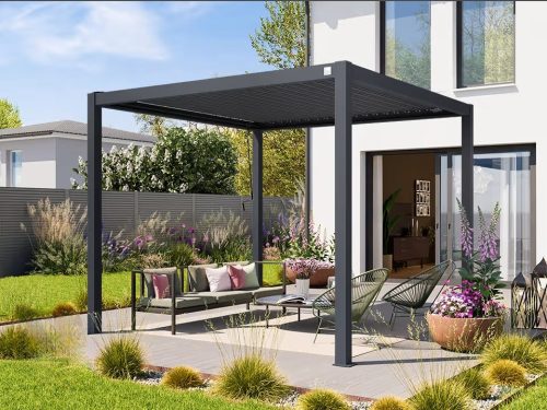 3x3m Premium Pergola, lamellás tetővel, antracit