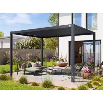 3x4m Premium Pergola, lamellás tetővel, antracit