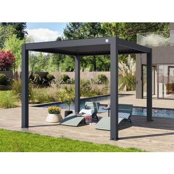3x3m Deluxe Pergola, lamellás tetővel, antracit