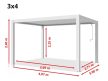 3x4m Deluxe Pergola, lamellás tetővel, antracit