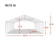 PARTISÁTOR / RENDEZVÉNYSÁTOR PRO Ultra  8 x 12 x 2,6 m PVC ponyva, fehér, padlókerettel