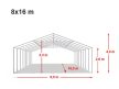 LÁNGÁLLÓ PARTISÁTOR / RENDEZVÉNYSÁTOR PRO Ultra 8 x 16 x 2,6 m PVC ponyva, fehér, padlókerettel