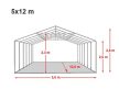 PARTISÁTOR / RENDEZVÉNYSÁTOR PRO Ultra 5 x 12 x 2 m PVC ponyva, fehér, padlókerettel