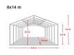 LÁNGÁLLÓ PARTISÁTOR / RENDEZVÉNYSÁTOR PRO Ultra 6 x 14 x 2 m PVC ponyva, fehér, padlókerettel