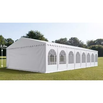   LÁNGÁLLÓ PARTISÁTOR / RENDEZVÉNYSÁTOR PRO Ultra 8 x 16 x 2 m PVC ponyva, fehér, padlókerettel