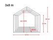 LÁNGÁLLÓ PARTISÁTOR / RENDEZVÉNYSÁTOR PRO Plus 3 x 8 x 2 m