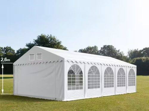 PARTISÁTOR / RENDEZVÉNYSÁTOR PRO Ultra 6 x 10 x 2,6 m PVC ponyva, fehér, padlókerettel
