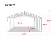 PARTISÁTOR / RENDEZVÉNYSÁTOR PRO Ultra 6 x 10 x 2,6 m PVC ponyva, fehér, padlókerettel