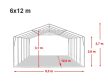 PARTISÁTOR / RENDEZVÉNYSÁTOR PRO Ultra  6 x 12 x 2,6 m PVC ponyva, fehér, padlókerettel