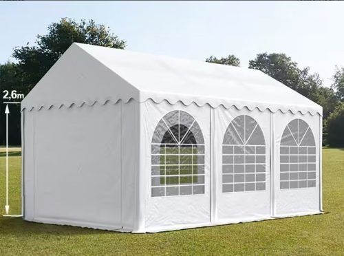 PARTISÁTOR / RENDEZVÉNYSÁTOR PRO Ultra 3 x 6 x 2,6 m PVC ponyva, fehér, padlókerettel