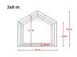 PARTISÁTOR / RENDEZVÉNYSÁTOR PRO Ultra 3 x 6 x 2,6 m PVC ponyva, fehér, padlókerettel