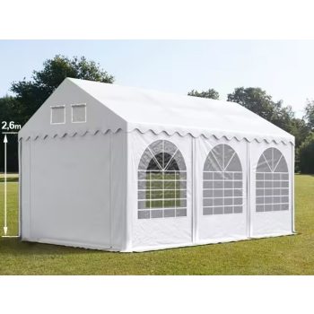   LÁNGÁLLÓ PARTISÁTOR / RENDEZVÉNYSÁTOR PRO Ultra 3 x 6 x 2,6 m PVC ponyva, fehér, padlókerettel
