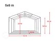 LÁNGÁLLÓ PARTISÁTOR / RENDEZVÉNYSÁTOR PRO Ultra 5 x 6 x 2,6 m PVC ponyva, fehér, padlókerettel