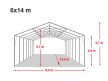 LÁNGÁLLÓ PARTISÁTOR / RENDEZVÉNYSÁTOR PRO Ultra 6 x 14 x 2,6 m PVC ponyva, fehér, padlókerettel