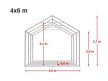 PARTISÁTOR / RENDEZVÉNYSÁTOR PRO Ultra 4 x 6 x 2,6 m PVC ponyva, fehér, padlókerettel