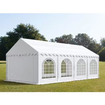   PARTISÁTOR / RENDEZVÉNYSÁTOR PRO Ultra 4 x 8 x 2m PVC ponyva, fehér, padlókerettel