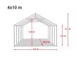 PARTISÁTOR / RENDEZVÉNYSÁTOR PRO Ultra 4 x 10 x 2 m PVC ponyva, fehér, padlókerettel