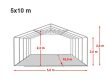 PARTISÁTOR / RENDEZVÉNYSÁTOR PRO Ultra 5 x 10 x 2 m PVC ponyva, fehér, padlókerettel