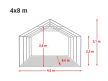 LÁNGÁLLÓ PARTISÁTOR / RENDEZVÉNYSÁTOR PRO Ultra 4 x 8 x 2 m PVC ponyva, fehér, padlókerettel