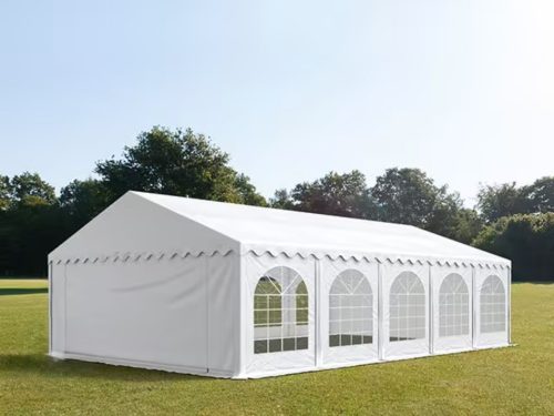 LÁNGÁLLÓ PARTISÁTOR / RENDEZVÉNYSÁTOR PRO Ultra 5 x 10 x 2 m PVC ponyva, fehér, padlókerettel
