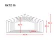 LÁNGÁLLÓ PARTISÁTOR / RENDEZVÉNYSÁTOR PRO Ultra 6 x 12 x 2 m PVC ponyva, fehér, padlókerettel