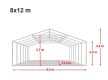 LÁNGÁLLÓ PARTISÁTOR / RENDEZVÉNYSÁTOR PRO Ultra 8 x 12 x 2 m PVC ponyva, fehér, padlókerettel
