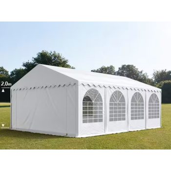   LÁNGÁLLÓ PARTISÁTOR / RENDEZVÉNYSÁTOR PRO Ultra 6 x 8 x 2 m PVC ponyva, fehér, padlókerettel