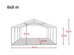 LÁNGÁLLÓ PARTISÁTOR / RENDEZVÉNYSÁTOR PRO Ultra 6 x 8 x 2 m PVC ponyva, fehér, padlókerettel