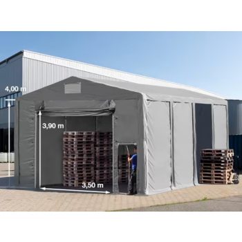   PROFESSIONAL 8x8m, PVC ponyva, szürke, padlókerettel, statikai megerősítés nélkül