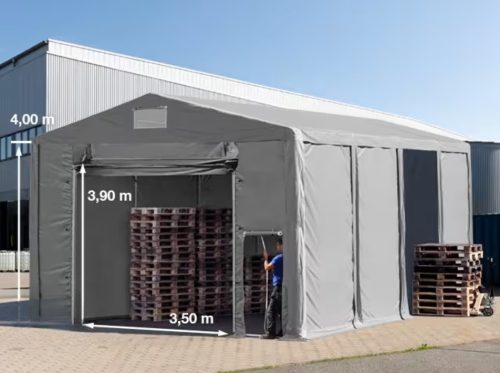 PROFESSIONAL 8x8m, PVC ponyva, szürke, padlókerettel, statikai megerősítés nélkül