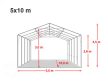 PARTISÁTOR / RENDEZVÉNYSÁTOR PRO Ultra 5 x 10 x 2,6 m PVC ponyva, fehér, padlókerettel