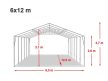 LÁNGÁLLÓ PARTISÁTOR / RENDEZVÉNYSÁTOR PRO Ultra 6 x 12 x 2,6 m PVC ponyva, fehér, padlókerettel