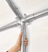 PARTI SÁTOR, 4X8M, PVC PONYVA, SZÜRKE-FEHÉR, PADLÓKERETTEL PRO ULTRA