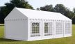 PARTI SÁTOR, 4X8M, PVC PONYVA, SZÜRKE-FEHÉR, PADLÓKERETTEL PRO ULTRA