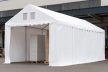 IPARI SÁTOR 4x8x2,6m, PVC PONYVA, SZÜRKE, PADLÓKERETTEL