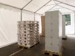 IPARI SÁTOR 4x8x2,6m, PVC PONYVA, SZÜRKE, PADLÓKERETTEL