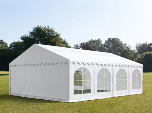 LÁNGÁLLÓ PARTISÁTOR / RENDEZVÉNYSÁTOR PRO Ultra 5 x 8 x 2 m PVC ponyva, fehér, padlókerettel